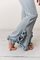 Elsa Blue Gray Hooded Ruffle Pocket Lounge Set