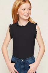 Girls Ruffle High-Neck Tank Top