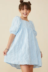 Wendy Girls Ruffled Mesh Square Neck Dress