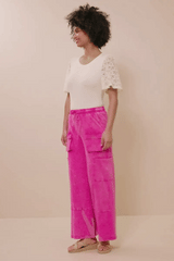 Teen's Washed Cargo Pocket Detail Wide leg Knit Pants
