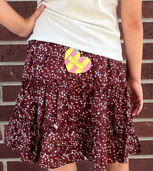 Girls Ruffle Tier Drawstring Mini Skirt