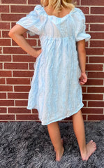 Wendy Girls Ruffled Mesh Square Neck Dress