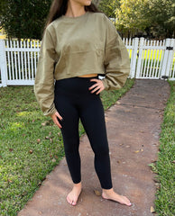 Cropped Oversized Long-sleeved Shirt