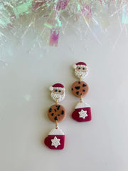 Clay Polymer Santa and Cookie Stud pack