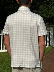 Teen Davis Pocket Polo - Cafe Au Lait Gingham