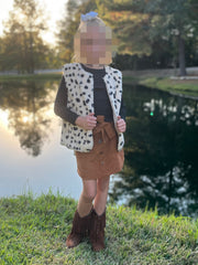 Girls My Wild Side Faux Fur Vest, Cheetah
