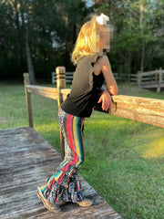 Western Cutie Layered Flare Pants, Multi