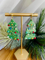 Christmas Tree Clay Earrings
