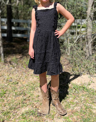 Stacy Girl's Crepe Dress w/ Ruffle Strap