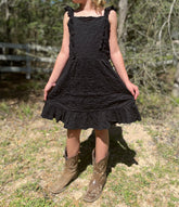 Stacy Girl's Crepe Dress w/ Ruffle Strap