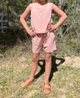 Riley Girl's 2 pc Ribbed Short Set