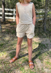 Riley Girl's 2 pc Ribbed Short Set