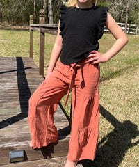 Allie Gathered Belted Wide Leg Pant