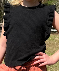 Girls Ruffle High-Neck Tank Top