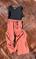 Allie Gathered Belted Wide Leg Pant