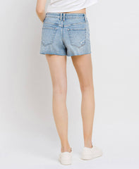 Hannah MID RISE RAW DISTRESSED HEM SHORTS