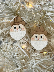 Cowboy Santa Clay earrings