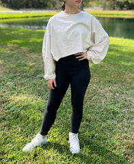 Cropped Oversized Long-sleeved Shirt