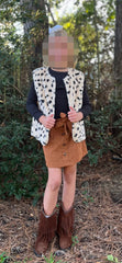 Girls My Wild Side Faux Fur Vest, Cheetah