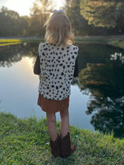 Girls My Wild Side Faux Fur Vest, Cheetah