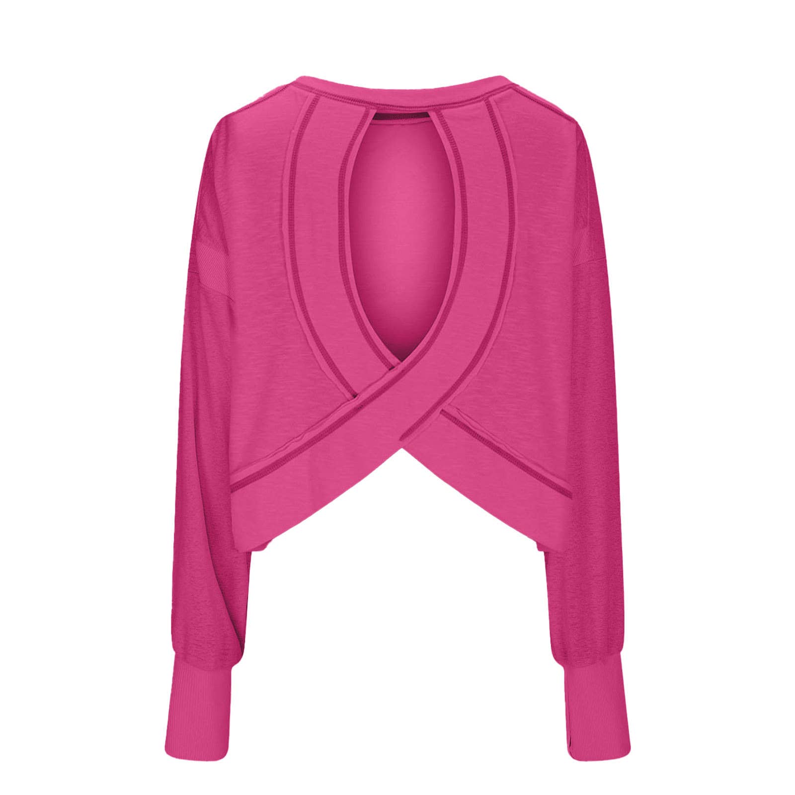 Slouchy wrapped cutout back workout long sleeve Tee