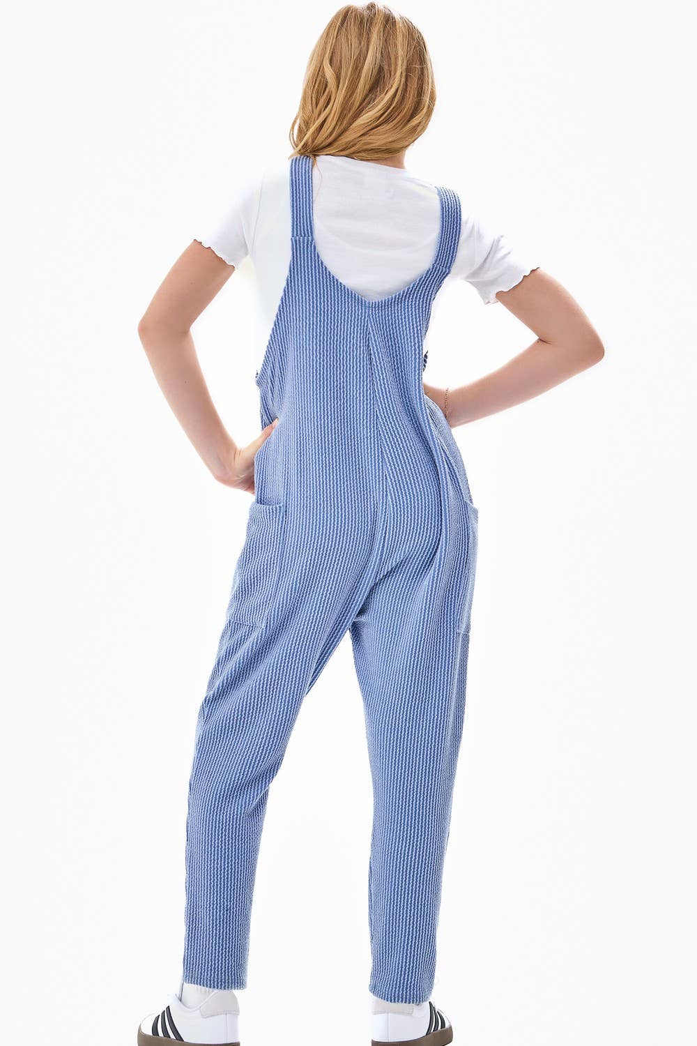 Piper Embossed Rib Sleeveless Jumpsuit /Overall /Onesie