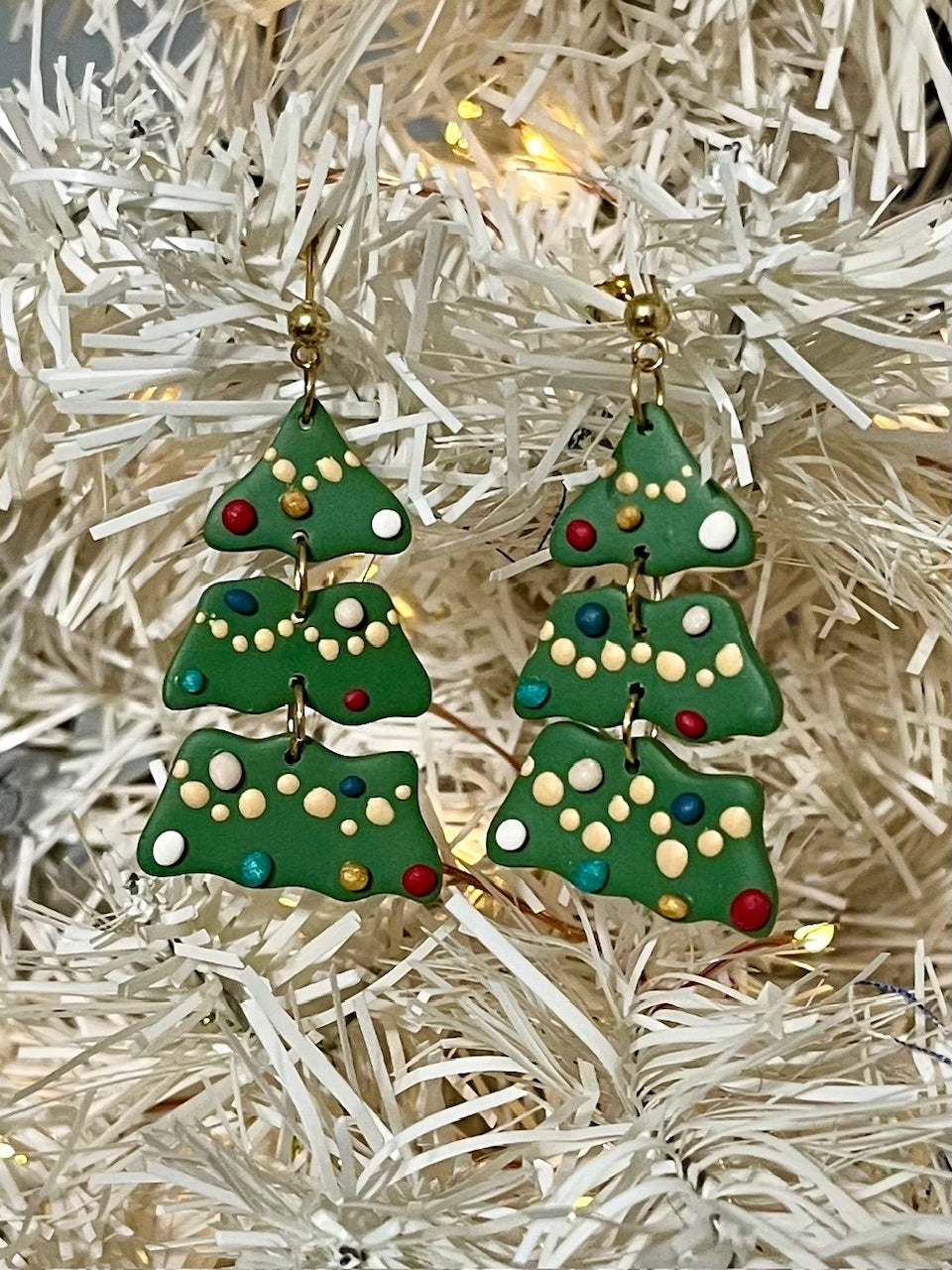 Christmas Tree Clay Earrings